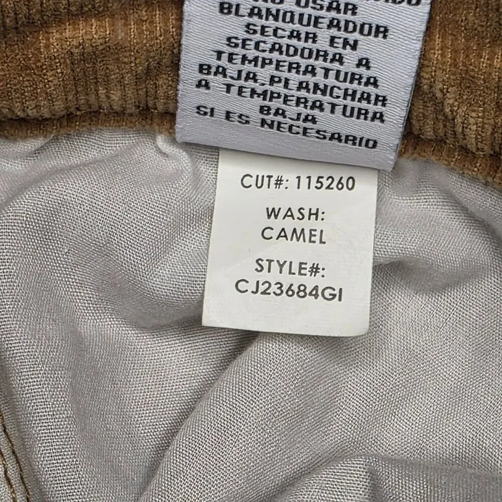 ReGeneration by Celebrity Pink Flower Beige Brown Corduroy Flare Leg Pants 5/27